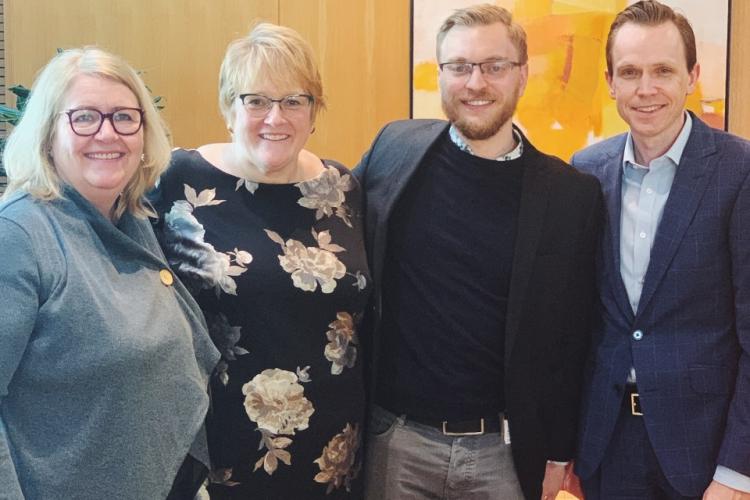 Fra venstre: Betty Stefansdottir, Trine S. Grande, Petter Noddeland og Tom Erlend Skaug